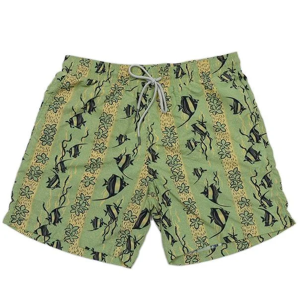 Tropical Fish Print Swim Trunk 7"