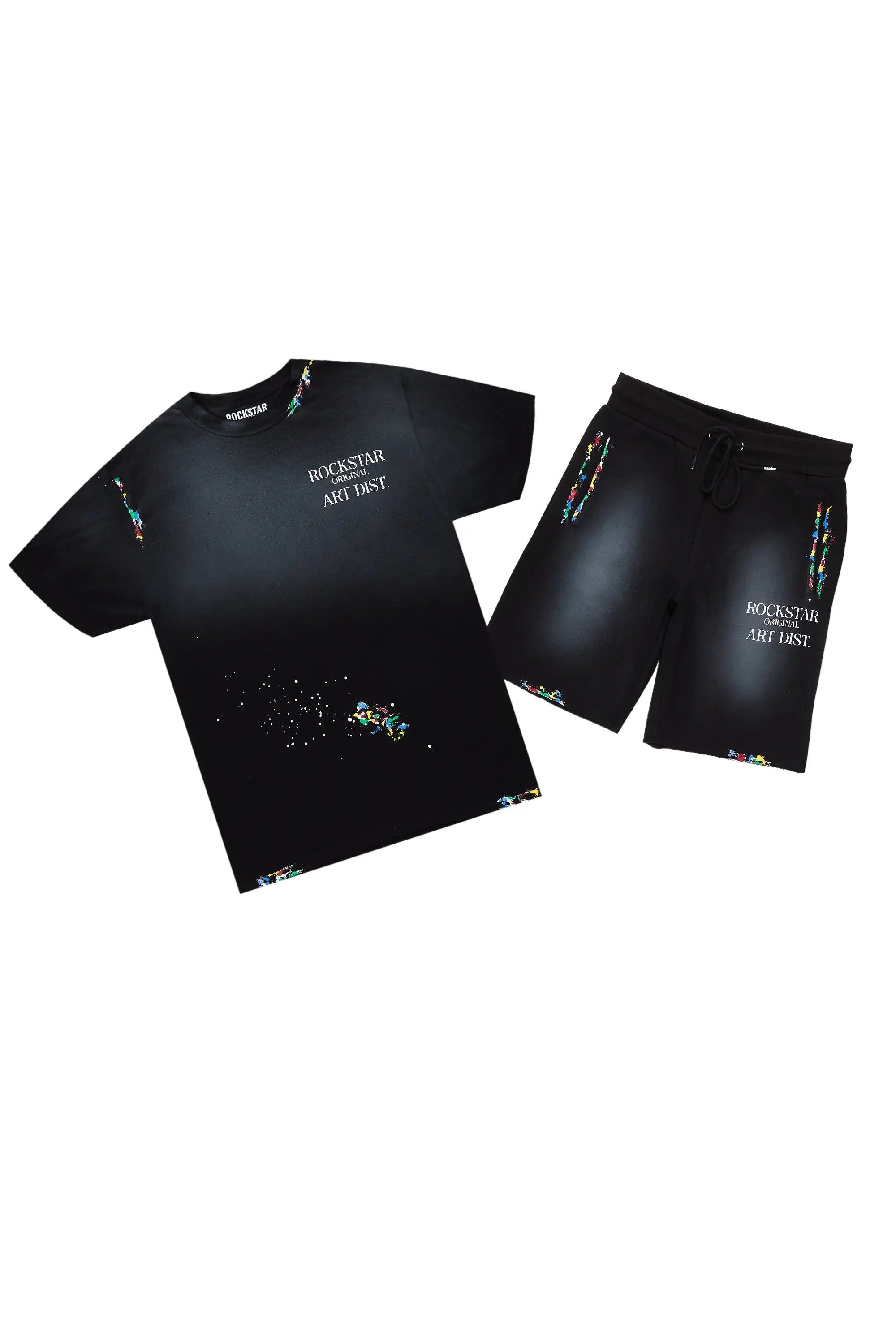 Rockstar Art Dist. Black T-Shirt Short Set