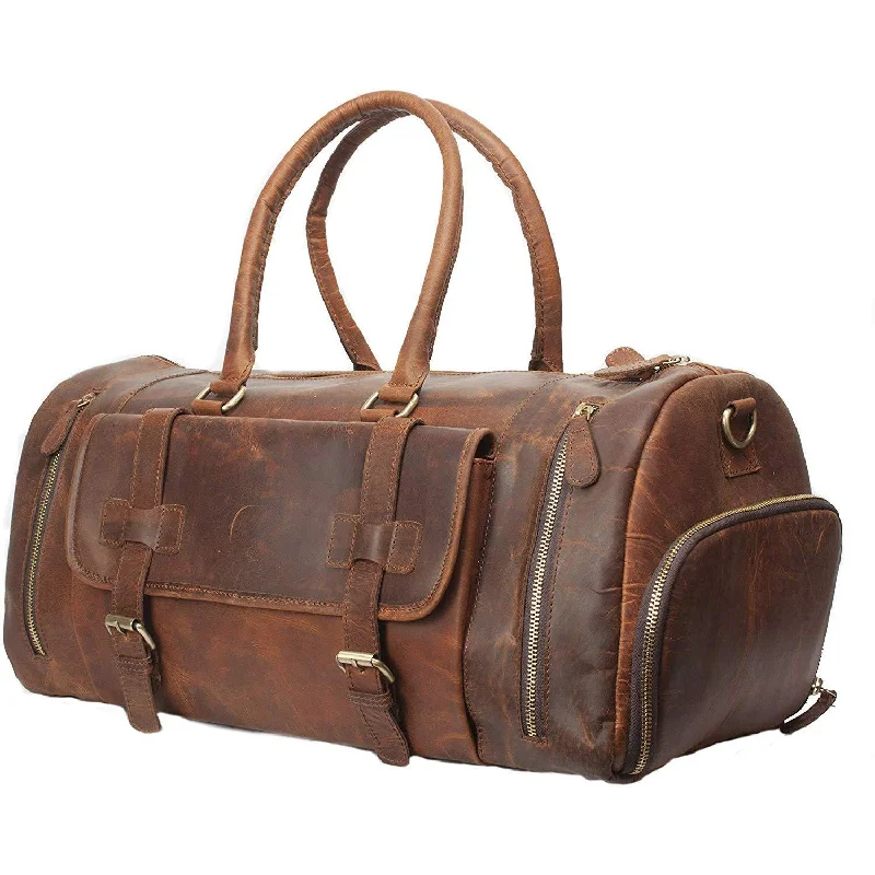 Crazy Horse Men’s Leather Overnight Bag