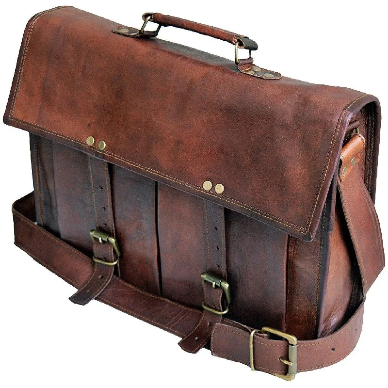 Classic Handcrafted Men’s Vintage Leather Briefcase