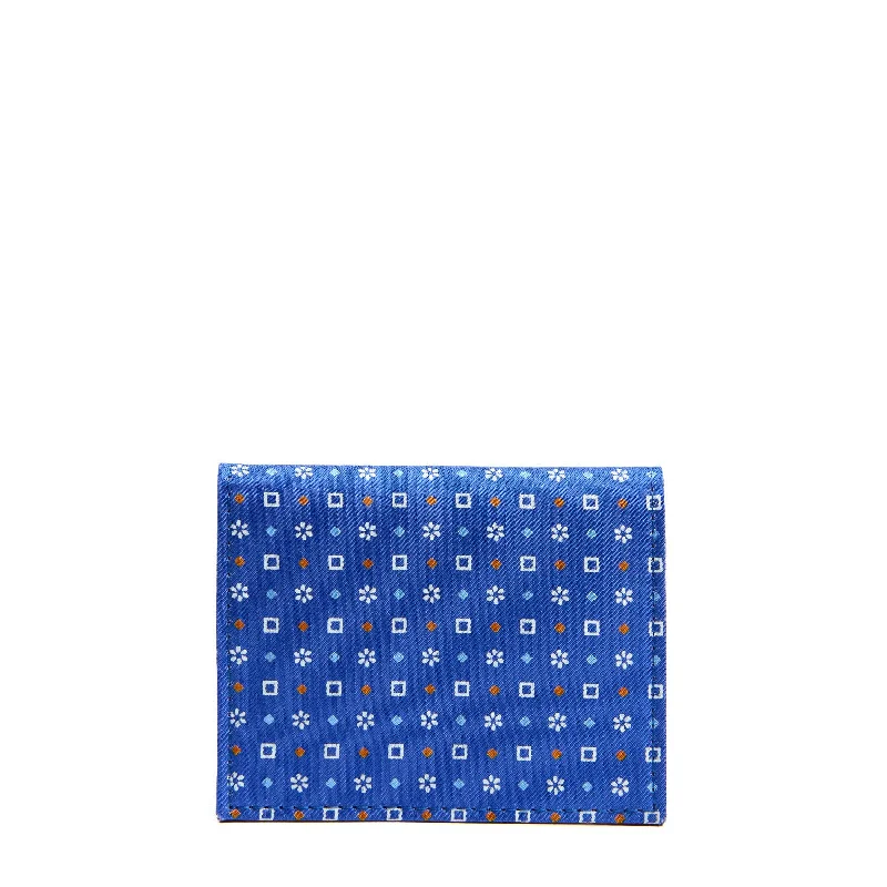 BLUETTE SILK AND LEATHER FOLDING CARD HOLDER