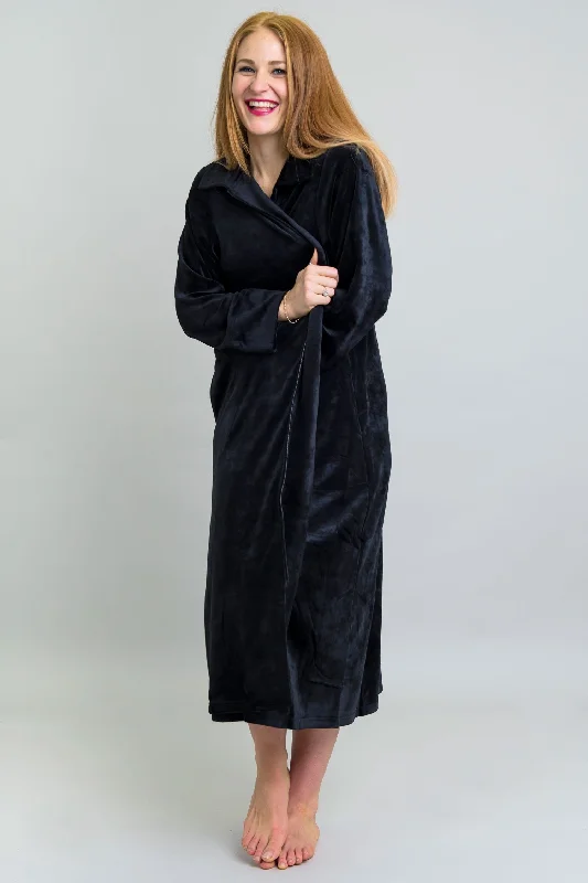 Zip Robe, Black, Bamboo