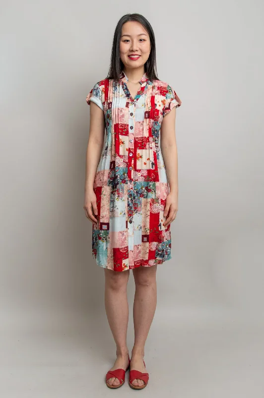 Chelsea Dress, Fuji Summer, Linen Bamboo - Final Sale