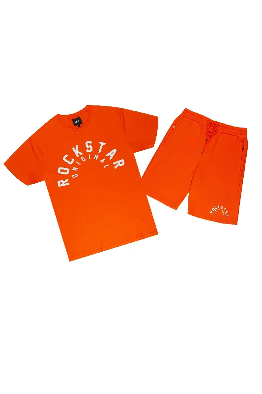 Felix Orange Graphic T-Shirt Short Set