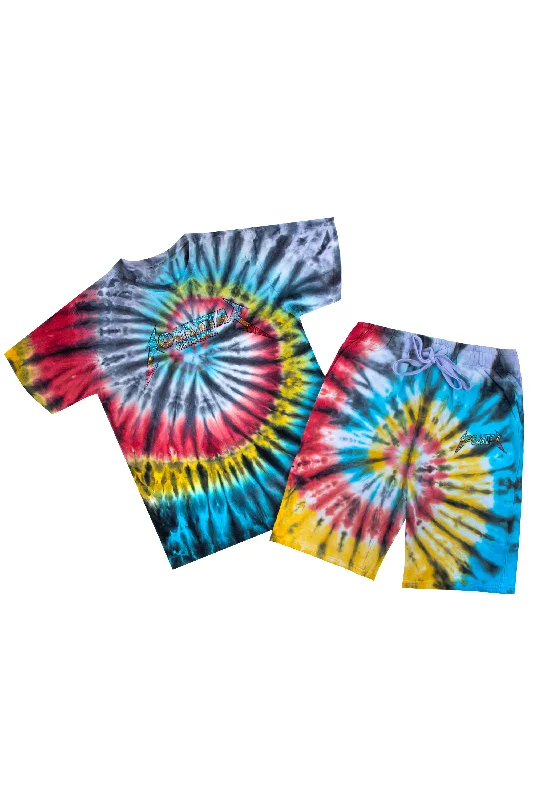 Vonham Tie Dye Short Set- Blk Multi