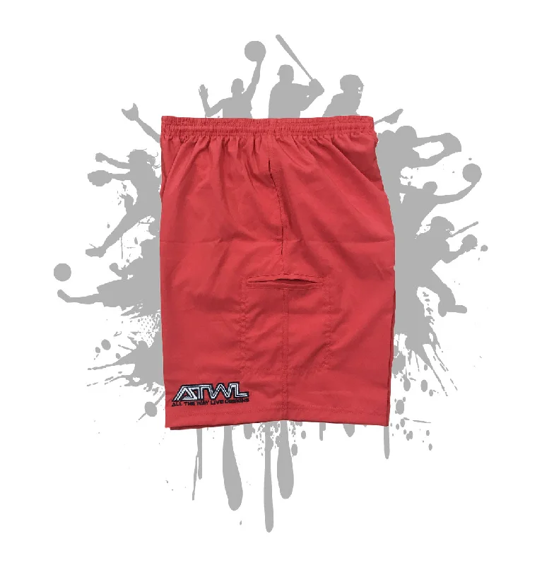 Red Microfiber Stretch Shorts