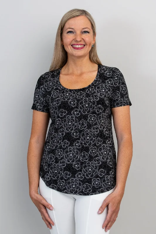 Tessa Tee, Retro Floral, Bamboo - Final Sale