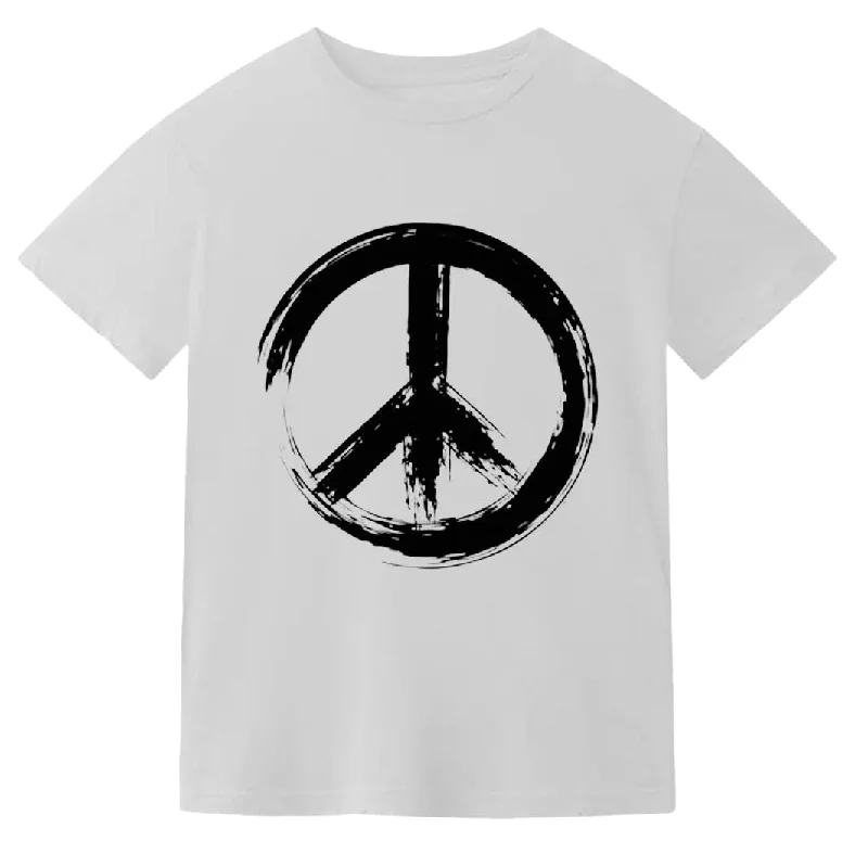 Little Olin Boys White Peace T Shirt