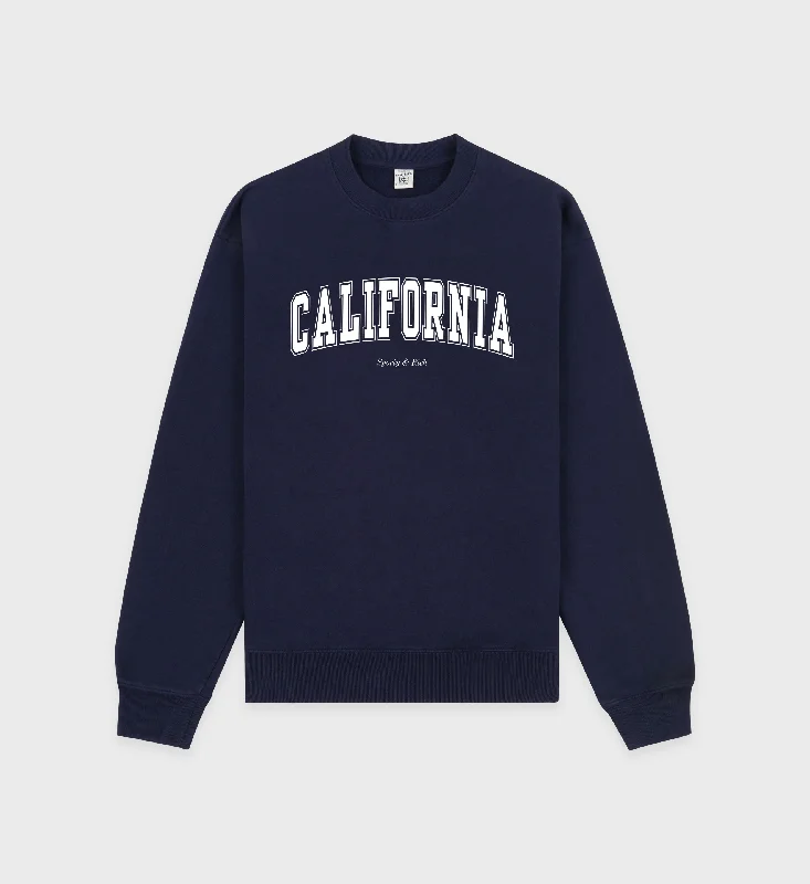 California Crewneck - Navy/White