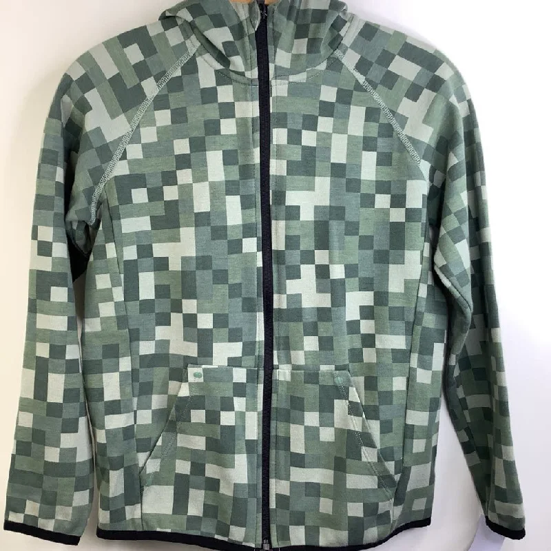 Size 12: Gap Green Creme Pixelated Zip-Up Hoodie