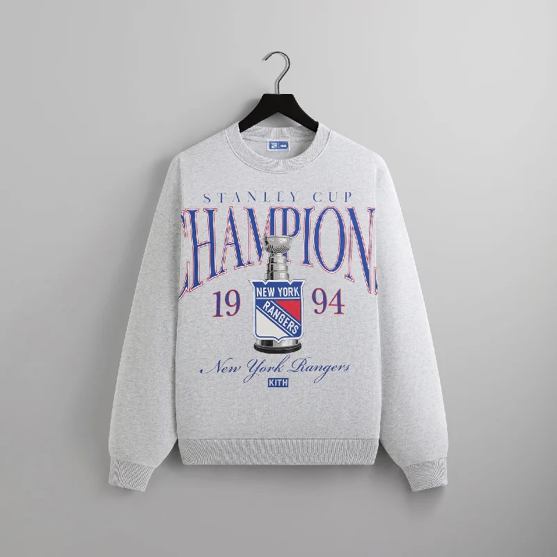 Kith for the New York Rangers Champions Nelson Crewneck - Light Heather Grey