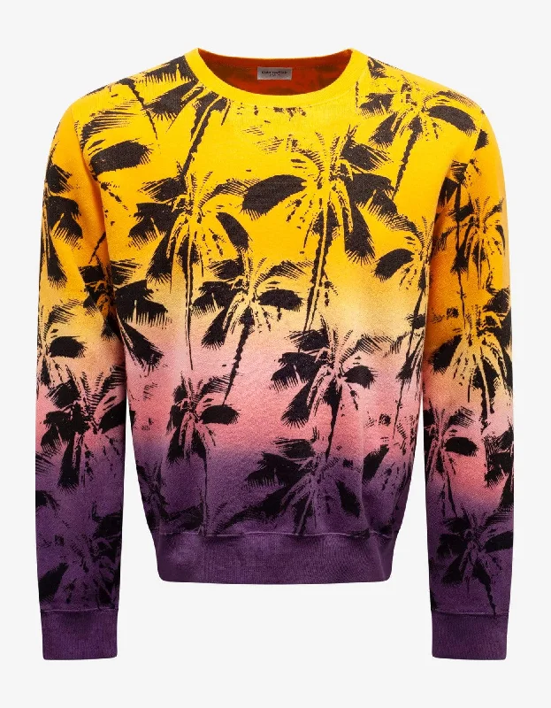 Saint Laurent Multicolour Palm Trees Print Sweatshirt