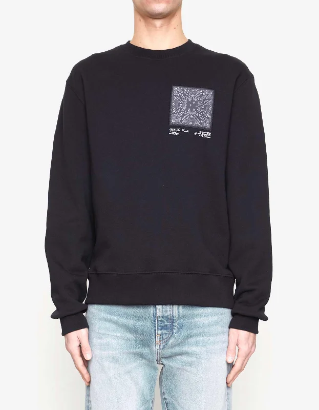 Amiri Black MA Bandana Silk Applique Sweatshirt