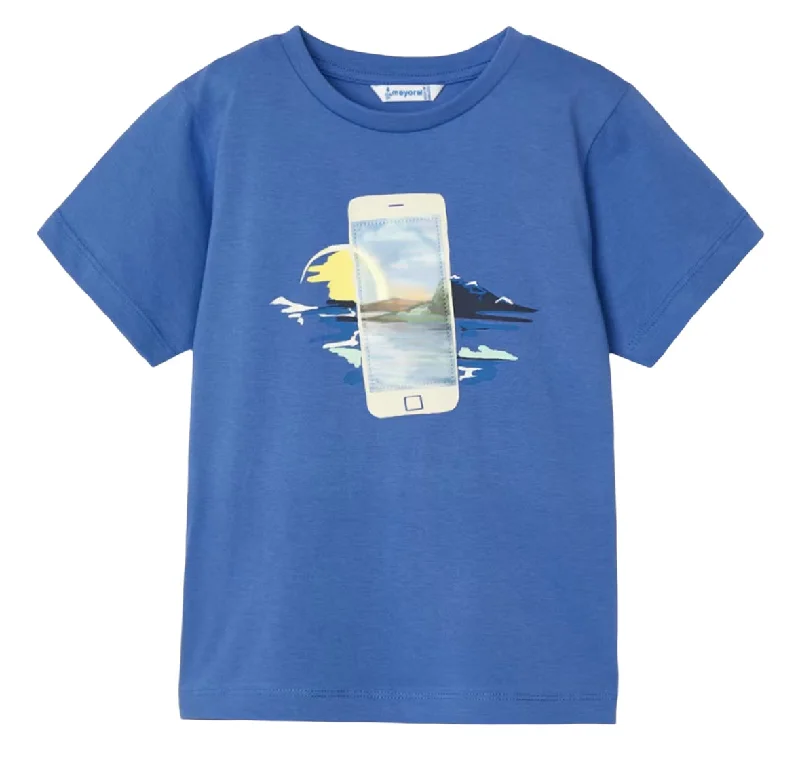 Mayoral Little Boys Riviera Blue Lenticular Graphic T Shirt