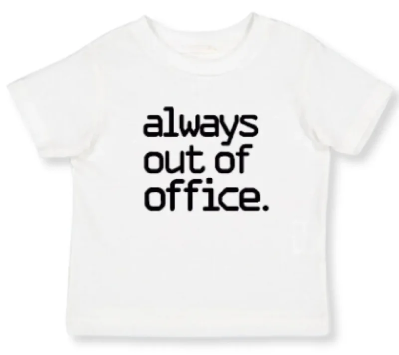 Little Chicken Boys White Always Out of Office T Shirt