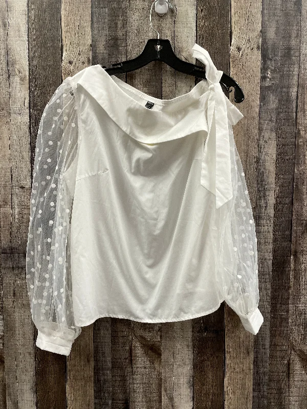 Top Long Sleeve By Shein In White, Size: Xl