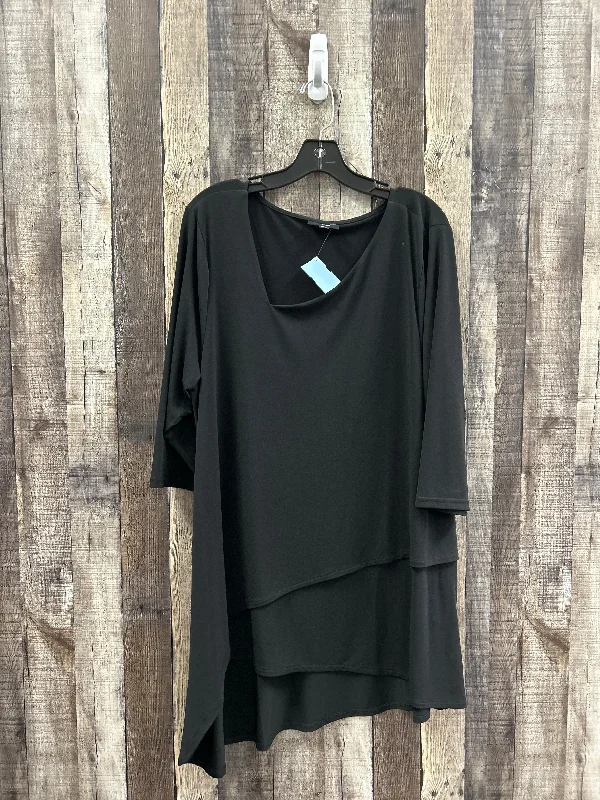 Top 3/4 Sleeve By Alfani In Black, Size: Xxl