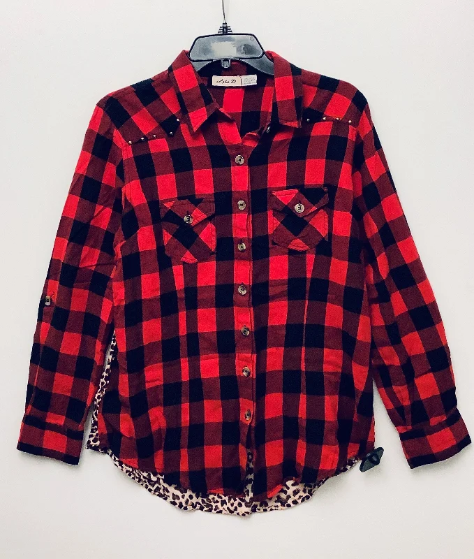 Top Long Sleeve By Clothes Mentor In Black & Red, Size: L