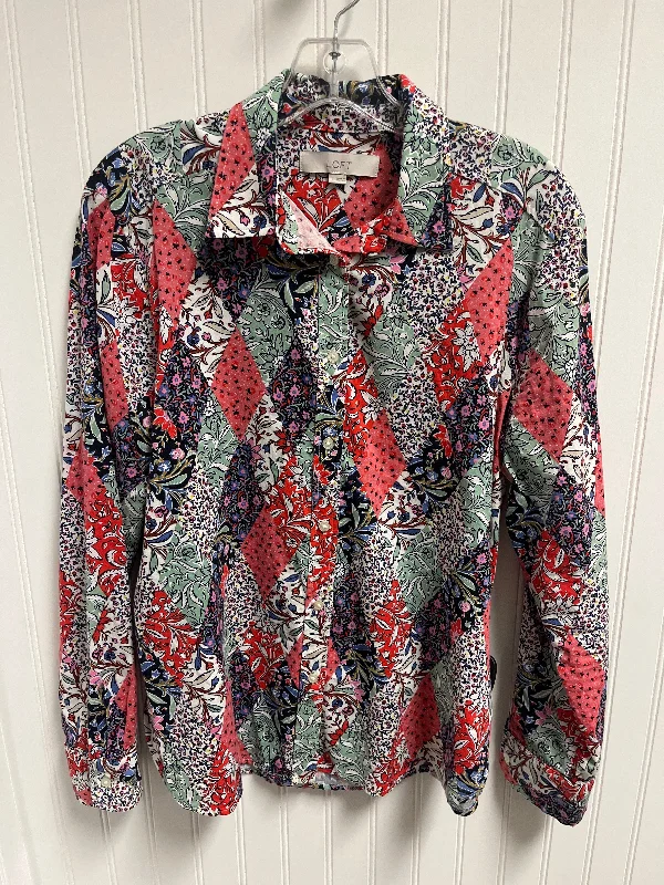 Top Long Sleeve By Loft In Multi-colored, Size: S