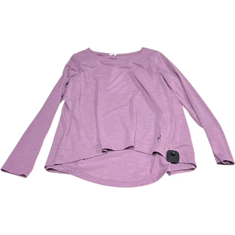 Athletic Top Long Sleeve Crewneck By Under Armour In Purple, Size: M