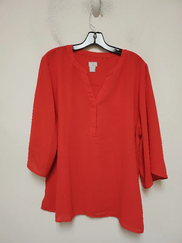 Top Long Sleeve By Chicos In Red, Size: 2x