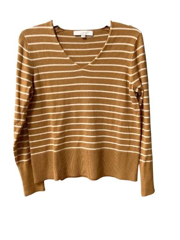 Top Long Sleeve By Loft In Striped Pattern, Size: M