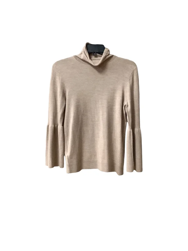 Top Long Sleeve Basic By Ann Taylor In Taupe, Size: S