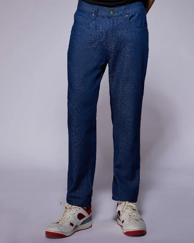 Frosted Blue Rigid Jeans - Mid Blue