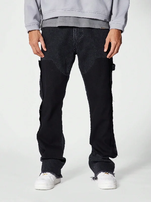 Flare Fit Workwear Jean With Contrast Panel