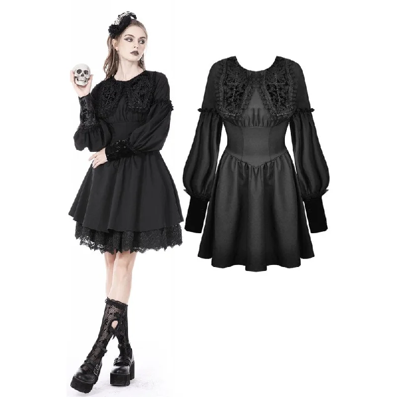 Women's Gothic Doll Collar Puff Sleeved Dress